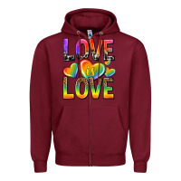 Burgundy love is love with hearts Zipper Hoodie - texasbilliewilder