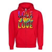Red love is love with hearts Zipper Hoodie - texasbilliewilder