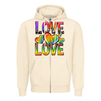 Sandshell love is love with hearts Zipper Hoodie - texasbilliewilder