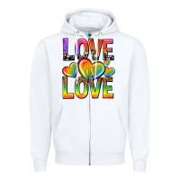 White love is love with hearts Zipper Hoodie - texasbilliewilder