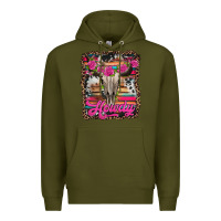 Army Green howdy valentine's day bull skull Premium Hoodie - Jasminsmagicworld