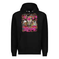 Black howdy valentine's day bull skull Premium Hoodie - Jasminsmagicworld