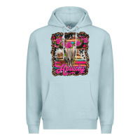 Blue Mist howdy valentine's day bull skull Premium Hoodie - Jasminsmagicworld