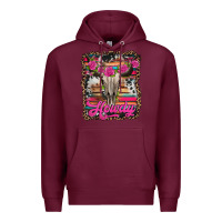 Burgundy howdy valentine's day bull skull Premium Hoodie - Jasminsmagicworld