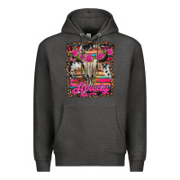 Charcoal Heather howdy valentine's day bull skull Premium Hoodie - Jasminsmagicworld