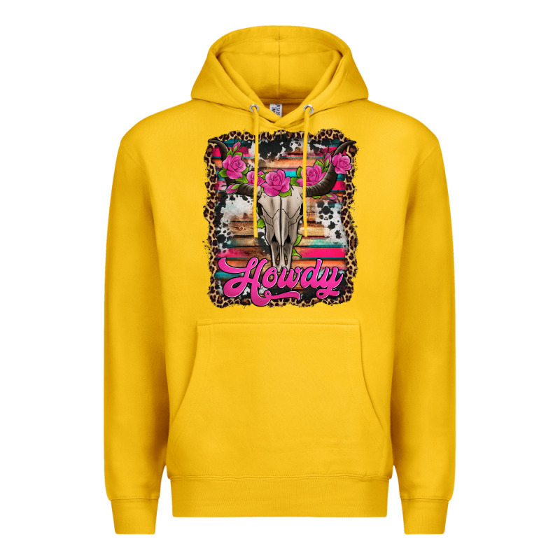 Howdy Valentine's Day Bull Skull Premium Hoodie by Jasminsmagicworld | Teevron