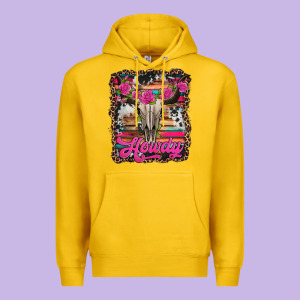 Howdy Valentine's Day Bull Skull Premium Hoodie Designed By Jasminsmagicworld