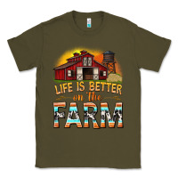 Army Green life is better on the farm with barn Classic Tee - texasbilliewilder