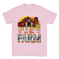 Bubblegum Pink life is better on the farm with barn Classic Tee - texasbilliewilder