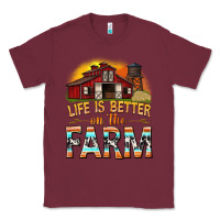 Burgundy life is better on the farm with barn Classic Tee - texasbilliewilder