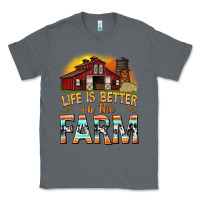 Charcoal Heather life is better on the farm with barn Classic Tee - texasbilliewilder