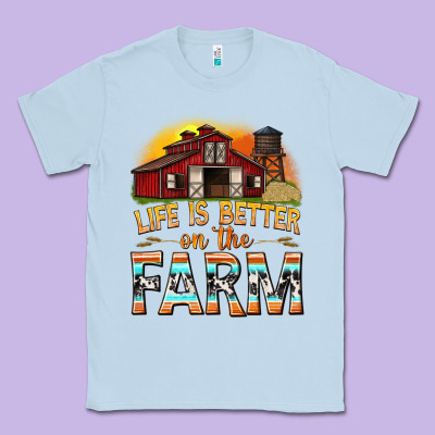 Life Is Better On The Farm With Barn Classic Tee Designed By Texasbilliewilder