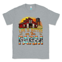 Heather Grey life is better on the farm with barn Classic Tee - texasbilliewilder