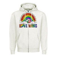 Oatmeal Heather love wins with daisy and heart Zipper Hoodie - texasbilliewilder
