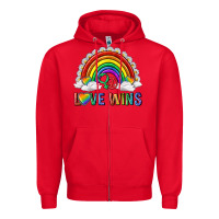 Red love wins with daisy and heart Zipper Hoodie - texasbilliewilder