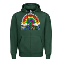 Sports Green love wins with daisy and heart Zipper Hoodie - texasbilliewilder