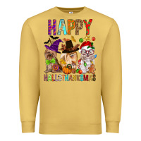 Antique Gold Happy hallothankmas dog Premium Sweatshirt - FaDigitalArtStudio