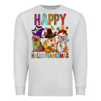 Dove Grey Happy hallothankmas dog Premium Sweatshirt - FaDigitalArtStudio