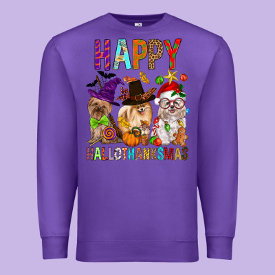 Happy Hallothankmas Dog Premium Sweatshirt Designed By Fadigitalartstudio