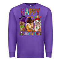 Purple Happy hallothankmas dog Premium Sweatshirt - FaDigitalArtStudio