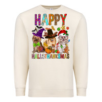 Sandshell Happy hallothankmas dog Premium Sweatshirt - FaDigitalArtStudio