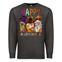 Smoke Happy hallothankmas dog Premium Sweatshirt - FaDigitalArtStudio