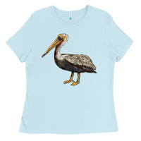 Baby Blue louisiana state bird pelican Ladies Tee - BarkalooDesign