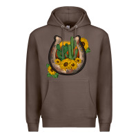 Coffee western horseshoe sunflower cactus Premium Hoodie - BarkalooDesign