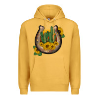 Mustard western horseshoe sunflower cactus Premium Hoodie - BarkalooDesign