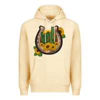 Pina Colada western horseshoe sunflower cactus Premium Hoodie - BarkalooDesign