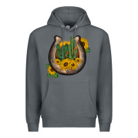 Rock western horseshoe sunflower cactus Premium Hoodie - BarkalooDesign