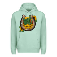 Seafoam western horseshoe sunflower cactus Premium Hoodie - BarkalooDesign