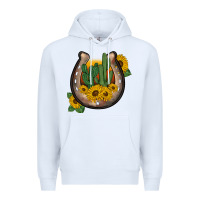 White western horseshoe sunflower cactus Premium Hoodie - BarkalooDesign
