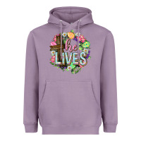 Lavender He lives Easter with flowers Heavyweight Hoodie - Neo Western