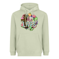 Matcha He lives Easter with flowers Heavyweight Hoodie - Neo Western