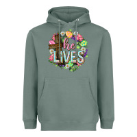 Sage He lives Easter with flowers Heavyweight Hoodie - Neo Western
