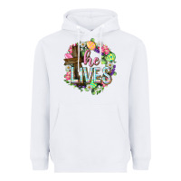 White He lives Easter with flowers Heavyweight Hoodie - Neo Western