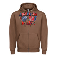 Chestnut American mom Zipper Hoodie - Zillion Design Studio