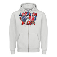 Dove Grey American mom Zipper Hoodie - Zillion Design Studio