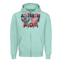 Seafoam American mom Zipper Hoodie - Zillion Design Studio