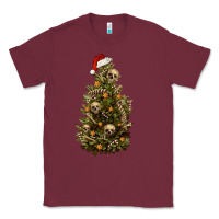 Burgundy Skeleton merry christmas tree Classic Tee - RanaPortraitStore