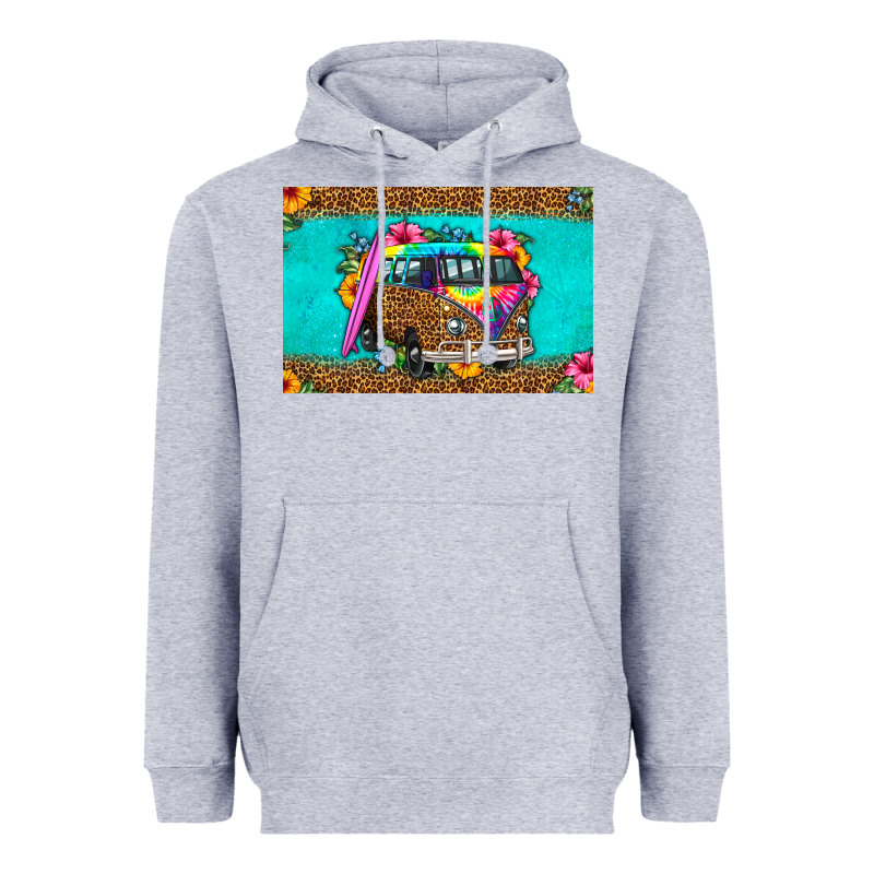 Hippie Van Floral Skinny Metal Can Holder Heavyweight Hoodie by HRA Design Shop | Teevron