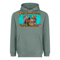 Sage hippie van floral skinny metal can holder Heavyweight Hoodie - HRA Design Shop