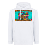 White hippie van floral skinny metal can holder Heavyweight Hoodie - HRA Design Shop
