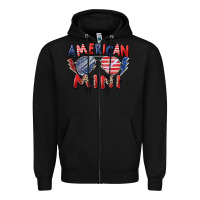 Black American mini Zipper Hoodie - Zillion Design Studio