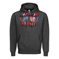 Charcoal Heather American mini Zipper Hoodie - Zillion Design Studio