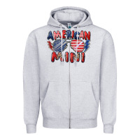 Heather Grey American mini Zipper Hoodie - Zillion Design Studio