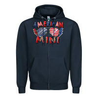 Navy American mini Zipper Hoodie - Zillion Design Studio