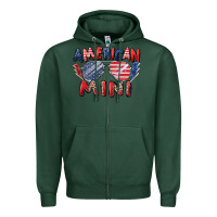 Sports Green American mini Zipper Hoodie - Zillion Design Studio