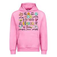 Fuchsia Pink god is so much bigger than malia Urban Hoodie - MaliasSmallBusiness